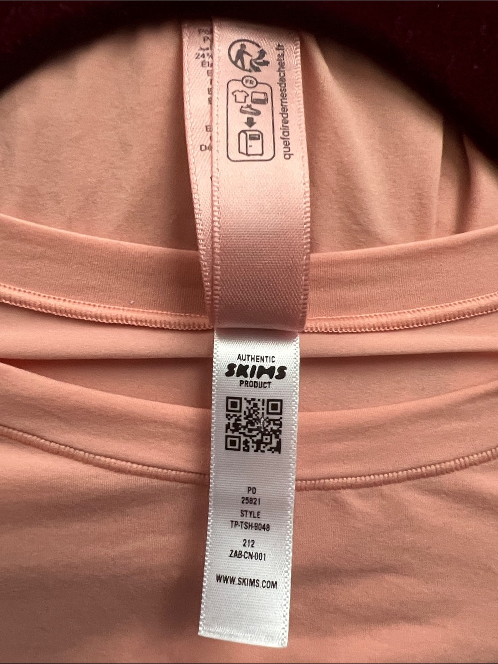 SKIMS Fits Everybody T-Shirt Peachy Pink Size Large - Picture 6 of 6